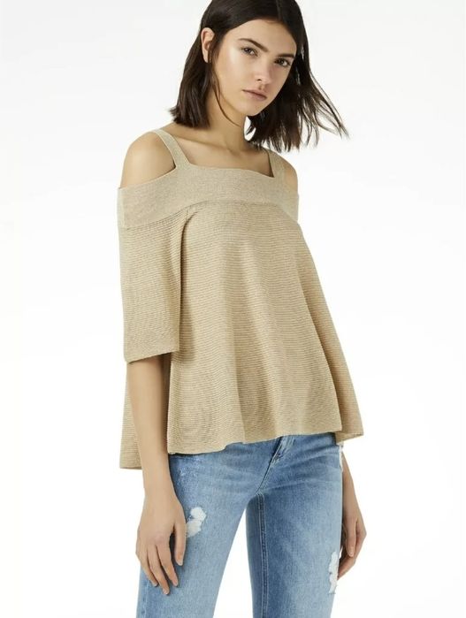 Нов.  Златист плетен топ с метализиран ефект оригинален.  Liu Jo