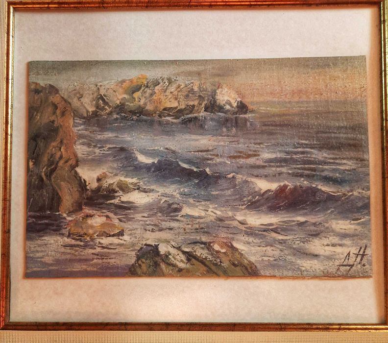 Стара картина Море на худ.Димо Николов1898-1984