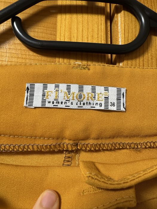 Fi‘more дамски жълт класически панталон