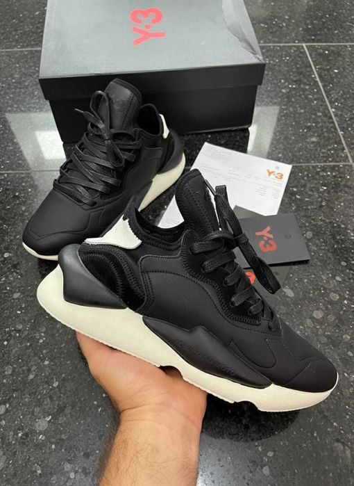 Adidasi Y3 Kaiwa Negru-Alb - Produs PREMIUM