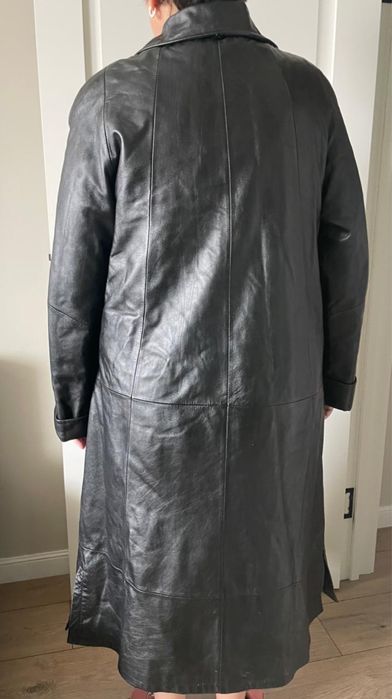 Натуральный кожанный плащ