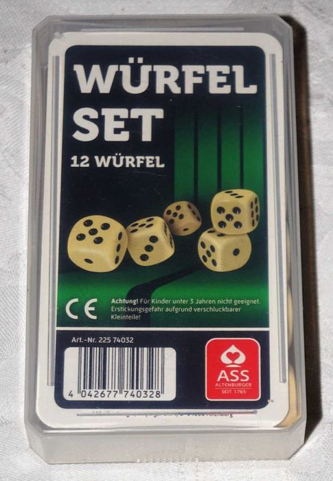 Set  12 zaruri de Fildes  numerotate 1-6 alb ASS originale