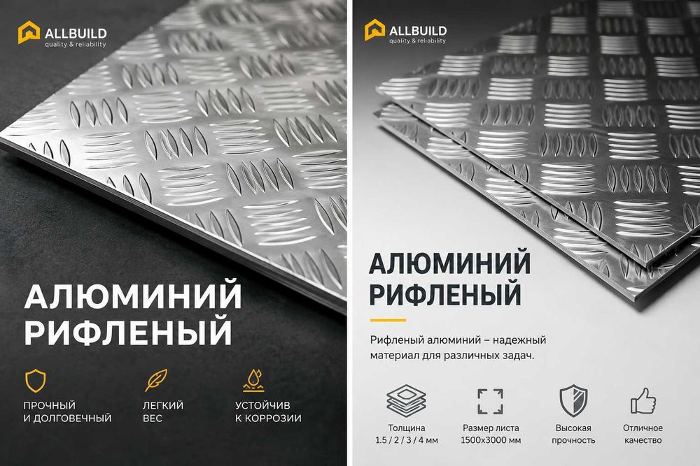 Лист алюминиевый рифленый
