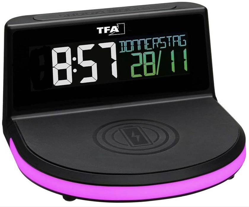 Ceas deșteptător digital wireless cu stație de încărcare wireless