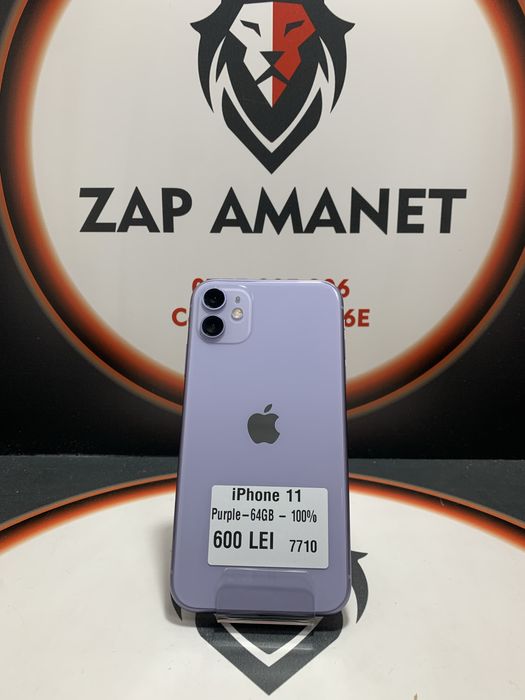 Zap Amanet Vitan - iPhone 11 - Pink - 64Gb - 100% Baterie Schimbata