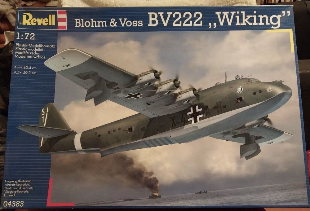 Сборная модель самолета BV 222 Wiking. Мсшт 1 к 72 фирма Ревелл