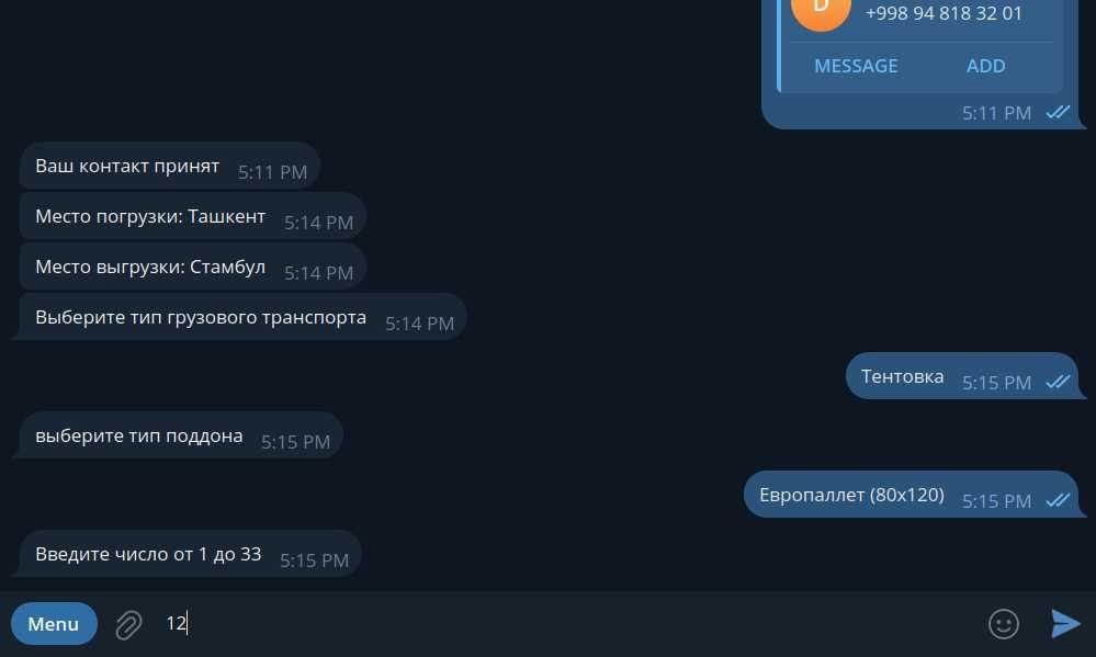 Telegram bot yaratish xizmati