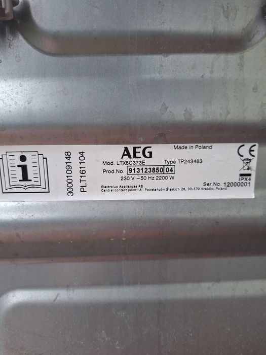 Masina de spalat  AEG  cu incarcare frontala/  Ax cuva  rupt
