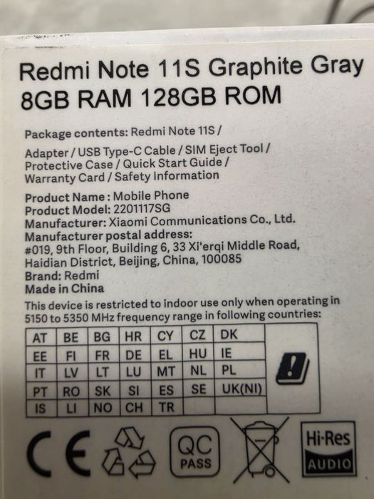 Смартфон Xiaomi Redmi Note 11S Graphite Gray