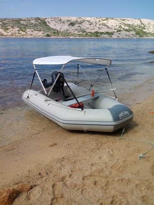 Barca nouă gonflabila ~2.40kila V podină bancă vasle, sfoară ancoră