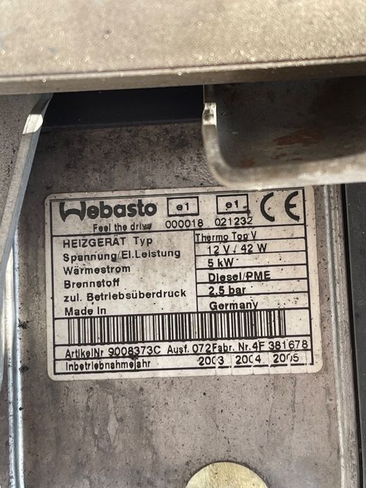 Webasto Volkswagen Touran 1T1, 1T2 2003 - 2010 1.9 Tdi Avq 1K0815065L