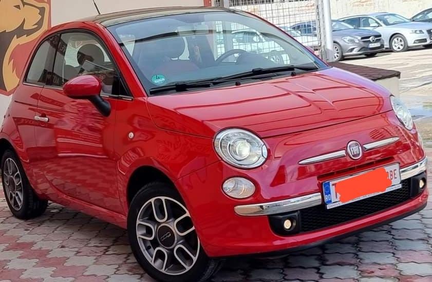 FIAT 500 ,2010,rosu,interior piele rosie