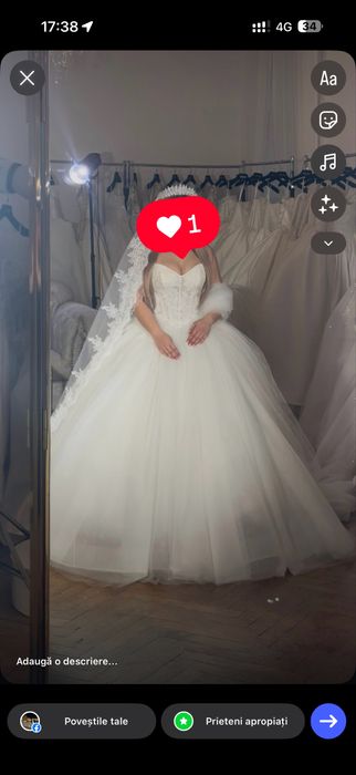 Vand Rochie de mireasa si pantofi marima 38 Arianna Karen