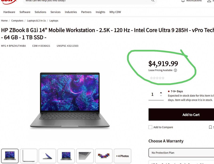 Laptop HP ZBook 8 G1i Workstation 14-inch 2.5K 120Hz Intel Ultra 9 285H 64GB Ram 1TB SSD Win11 Pro Firma AlienStore Garantie Factura