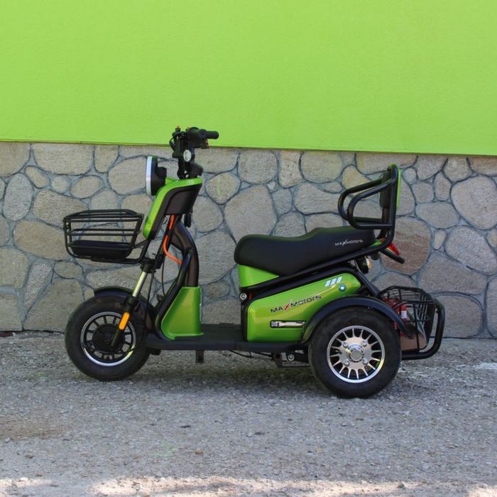 Двуместна електрическа триколка Pudding 1800W-48V-20Ah GREEN