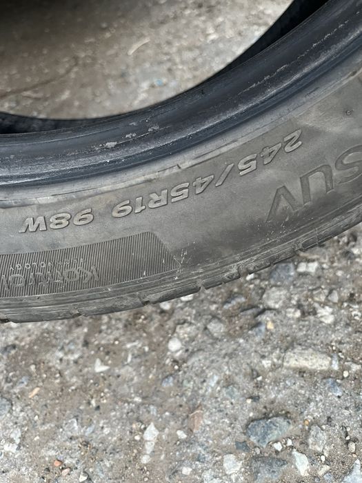 Продам комплект шин б/у 245/45/19 hankook