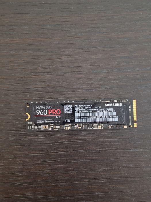 Solid State Drive (SSD) Samsung 960 PRO, 1TB, M.2, PCIe 3.0 x4, NVMe 1.2