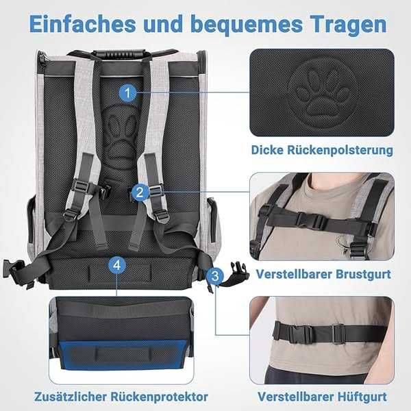 Rucsac FASRIOU pentru Pisici mari până la 15 kg