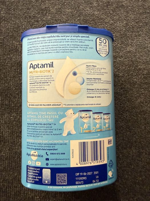 Lapte praf Aptamil 1+ si Aptamil 2