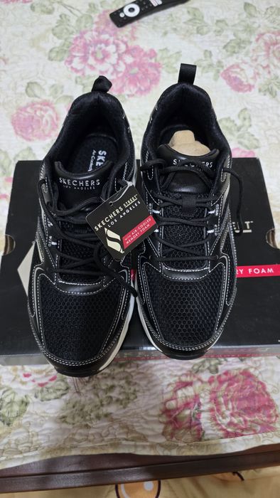 Skechers Shoes Men Black Street UNO Air Cushion Memory Foam Sport Comf