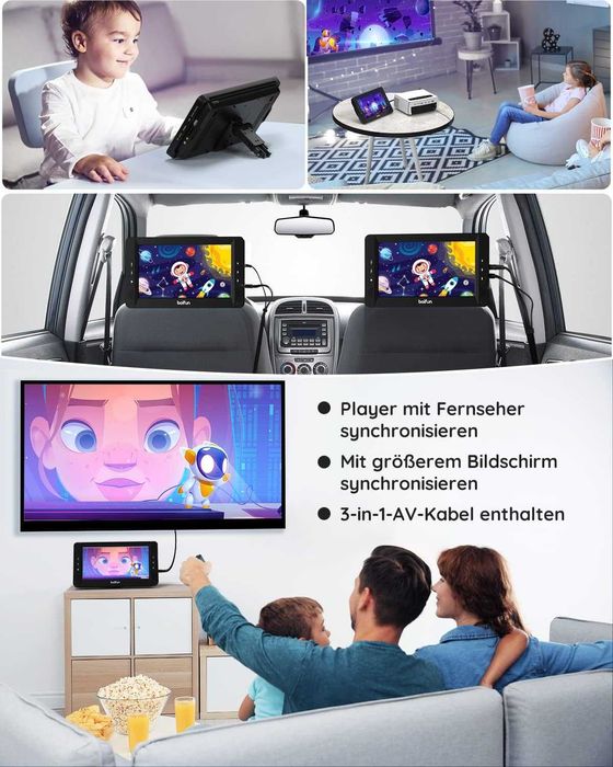 BOIFUN BFN-101 DVD / USB/ SD плейър за задна седалка 2 екрана 10,5"
