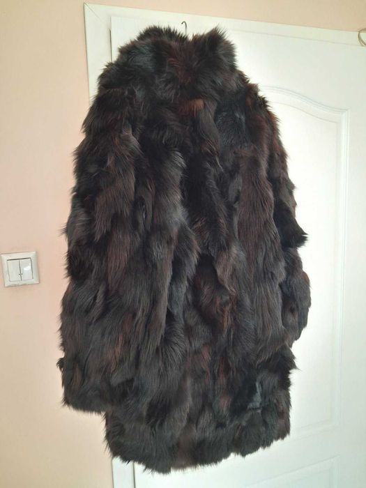 Женско зимно палто от естествена кожа с косъм - Размер L