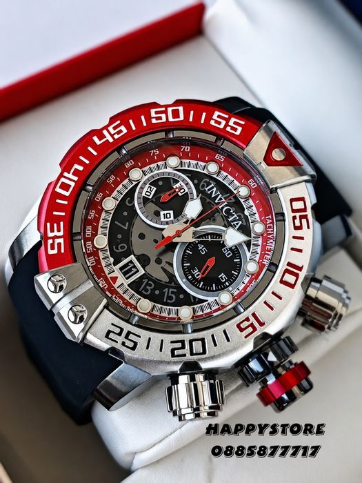 INVICTA Foxhound Red/Silver 57 mm, Инвикта нов мъжки часовник