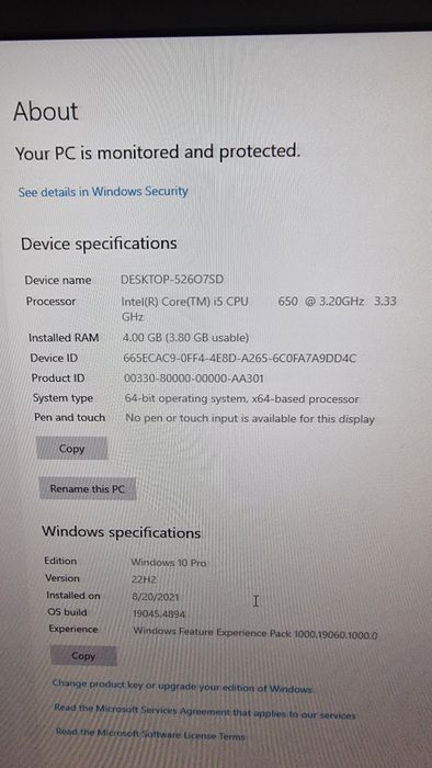 Unitate PC Desktop HP i5  SSF, SSD 112GB cu CD