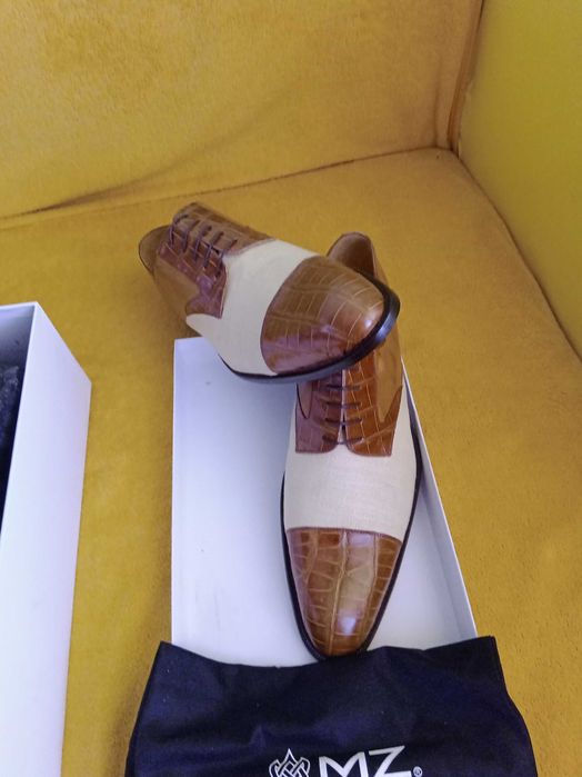 Мъжки обувки лен и кожа