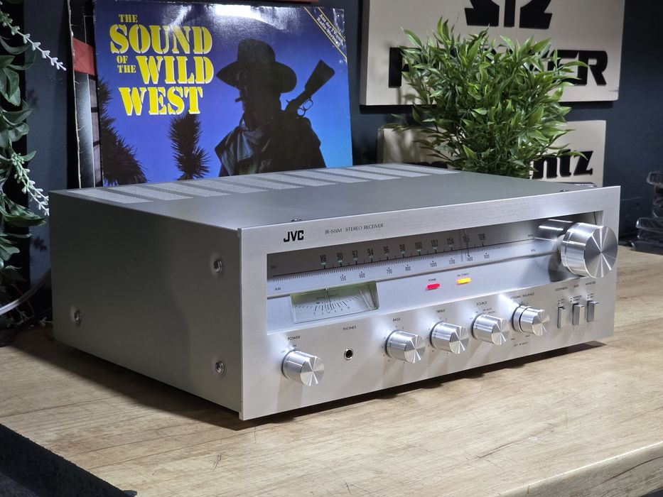 Receiver JVC jr-61m, stereo amplituner argintiu vintage hifi , radio cu amplificare