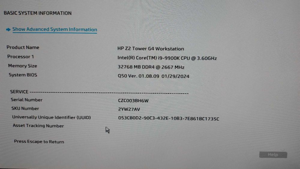 Desktop Pc Hp Z2 G4, i9-9900K, 32 Gb Ram, RTX 3070