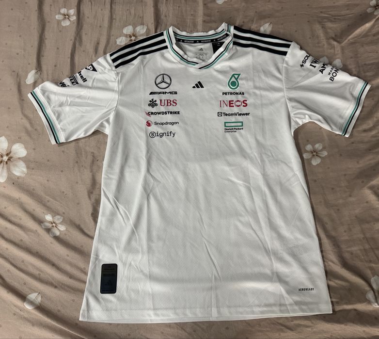 tricou formula 1 mercedes alb xxl