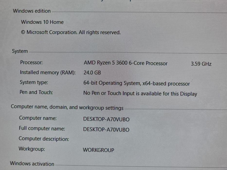 Desktop gaming ryzen 5 3600 24Gb AMD RX 6600 SCHIMB CU SAMSUNG S23