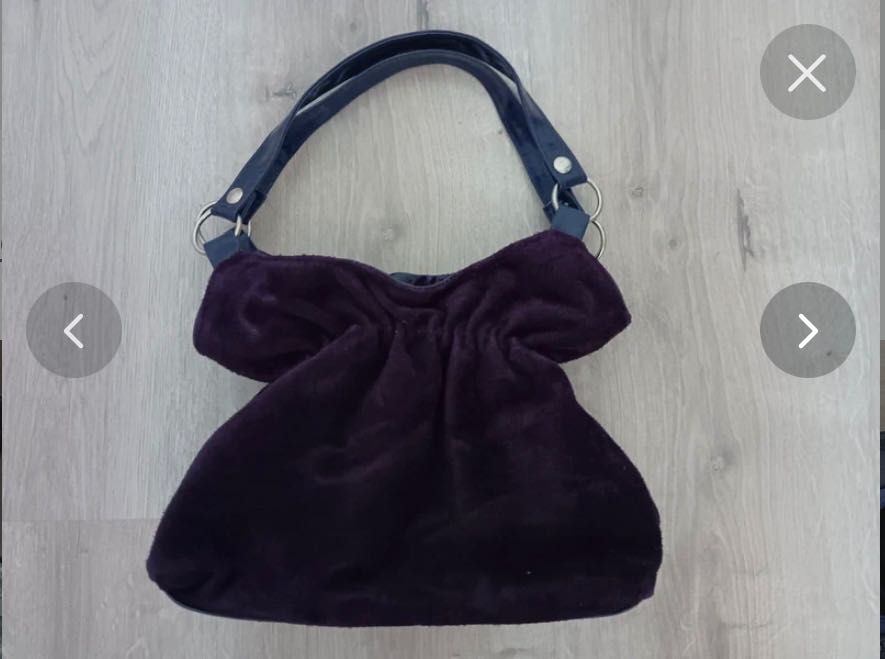 Geanta poseta piele intoarsa veritabila