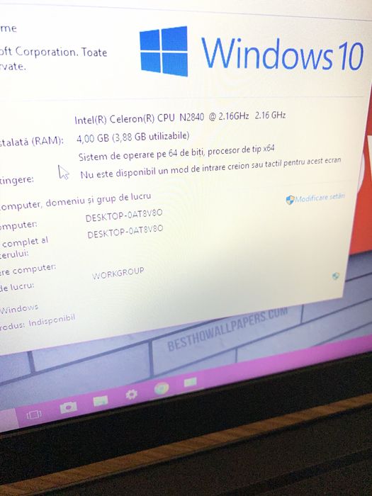 Laptop Lenovo Slim Display 15,6 inch led,Windows 10 Pro,4gb ram ddr3,SSD 130gb m, baterie buna  cu incarcator