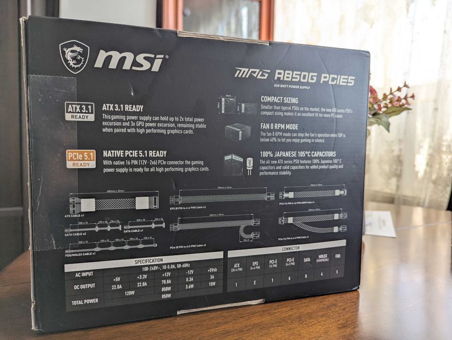 Sursa  MSI Mag A850G modulara atx 3.1 pcie 5.1