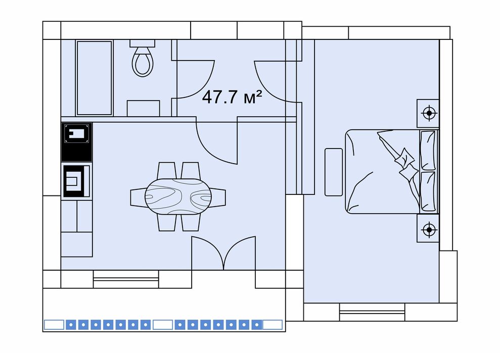 (Добрый) поселок Хасанбой, 47,7 м², 2/4/9, Выгодная квартира