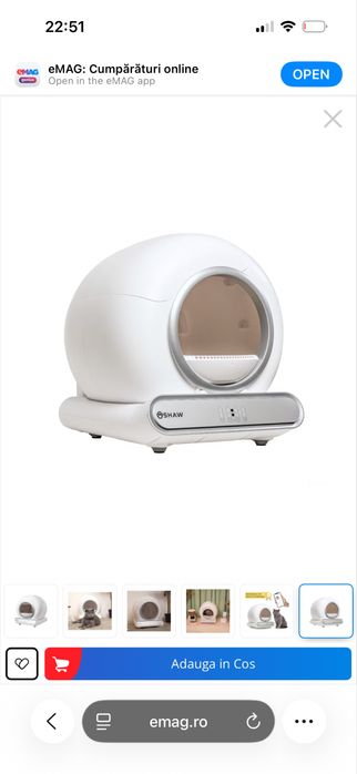 Litiera automata smart SHAW® V3 pentru pisici