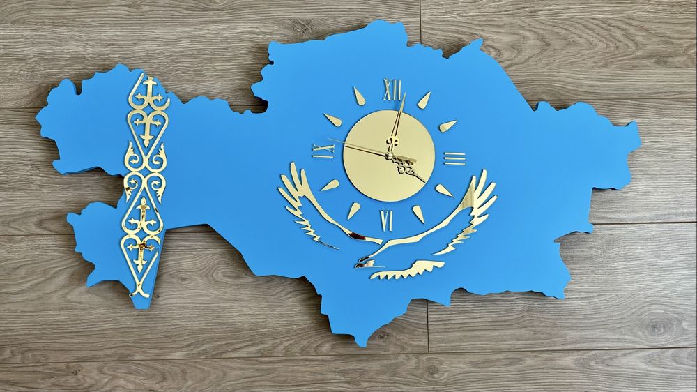 Часы, в стиле карты казахстана