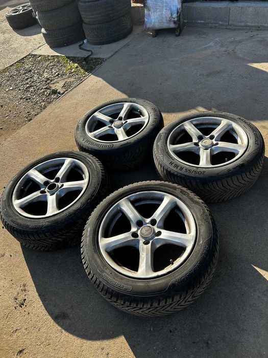 Set jante aliaj cu anvelope 205/55R16 M+S 5X112 Golf 6,B6,Octavia 2