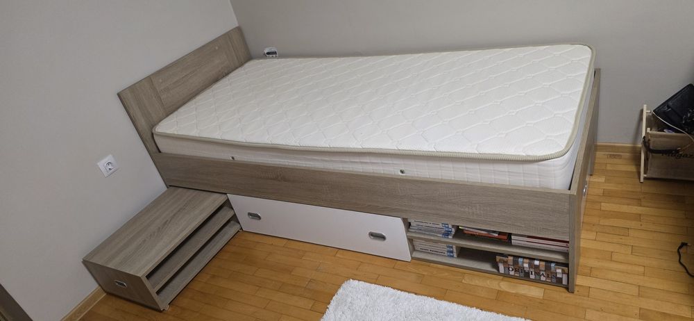 Единично легло без матрак с подматранча рамка