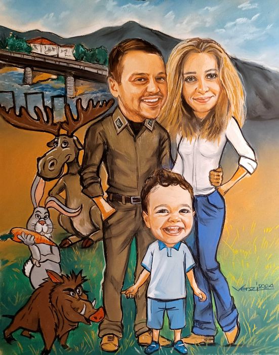 Ръчно рисувани карикатури по снимка