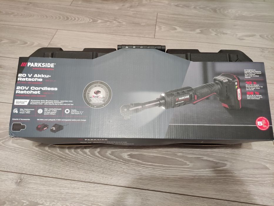 Cheie cu clichet electrica Parkside Performance pe acumulator de 20 V