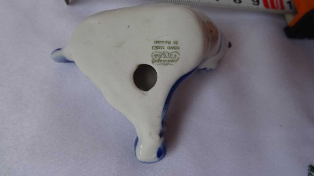 Гжелска рисувана фигура, Русия, СССР, винтидж