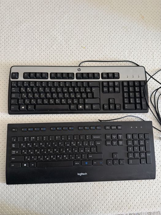 Клавиатуры HP и Logitech проводные USB, рус/англ