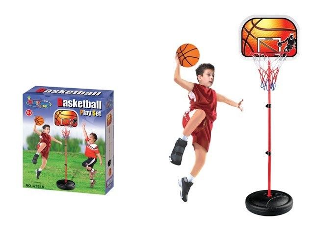 Баскетбольное кольцо со стойкой, мяч, насос.