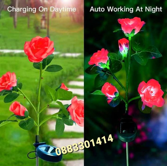 Соларна лампа Роза Водоустойчива