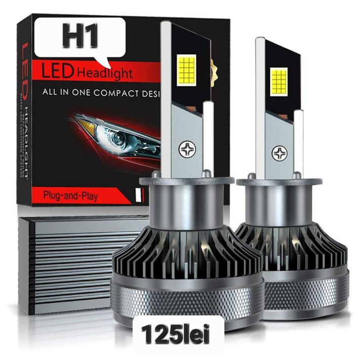 Becuri LED H1 Canbus 12V-24V 50000LM set 2buc