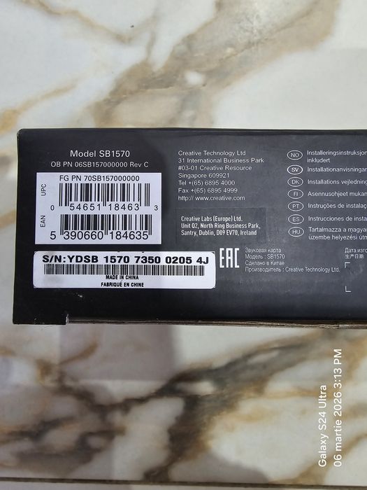 Placă de sunet Creative Sound Blaster Audigy Fx – 5.1 PCIe –  Nouă