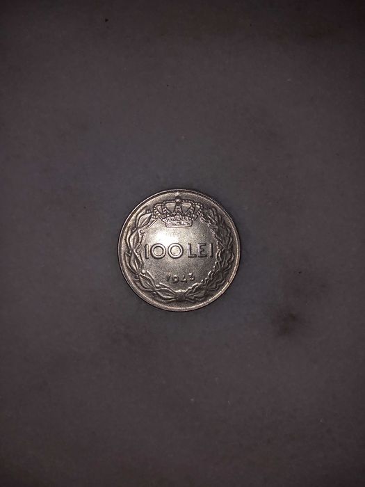 Monedă 100 lei, regele Mihai 1, anul  1943